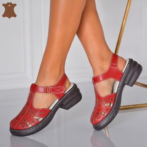 Sandale Dama Piele Naturala Jolina Rosii- Need 4 Shoes