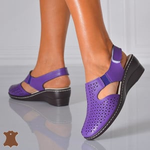 Sandale Dama Piele Naturala Mabel Mov- Need 4 Shoes