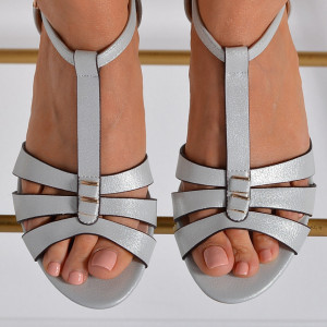 Sandale Dama Cu Toc Roka Albe- Need 4 Shoes