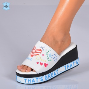 Papuci Dama Piele Naturala Casiela Albi- Need 4 Shoes