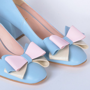Pantofi Cu Toc Piele Naturala Arabella Azur- Need 4 Shoes