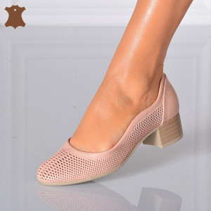 Pantofi Cu Toc Piele Naturala Carmen 2 Roz- Need 4 Shoes