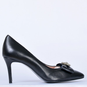 Pantofi Cu Toc Piele Naturala Enyra Negri- Need 4 Shoes