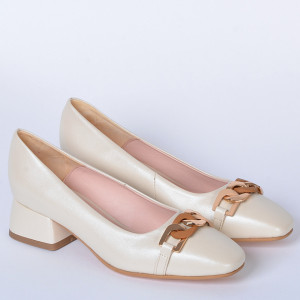 Pantofi Cu Toc Piele Naturala Esmer Bej- Need 4 Shoes