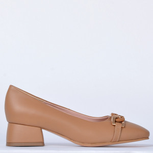 Pantofi Cu Toc Piele Naturala Esmer Camel- Need 4 Shoes