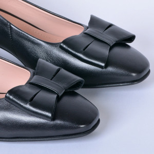 Pantofi Cu Toc Piele Naturala Iness Negri- Need 4 Shoes