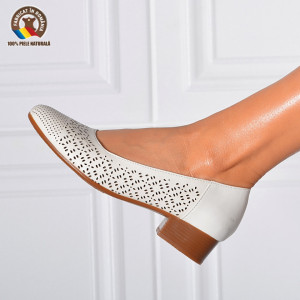 Pantofi Cu Toc Piele Naturala Minola Bej -Need 4 Shoes