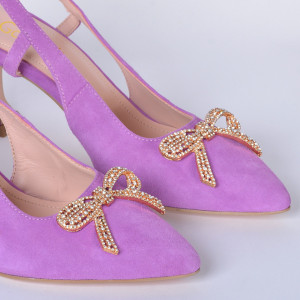 Pantofi Cu Toc Piele Naturala Odett Mov- Need 4 Shoes