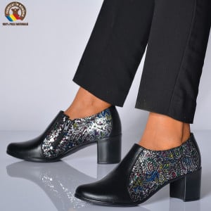 Pantofi Cu Toc Piele Naturala Reno 4 Negri-Need 4 Shoes