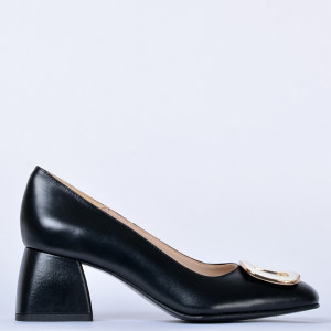 Pantofi Cu Toc Piele Naturala Viola Negri- Need 4 Shoes