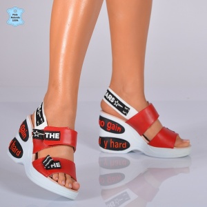 Sandale Dama Piele Naturala Biby Rosii- Need 4 Shoes