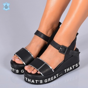 Sandale Dama Piele Naturala Gabriela Negre- Need 4 Shoes