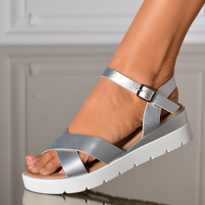 Sandale Cu Platforma Daphne Argintii- Need 4 Shoes