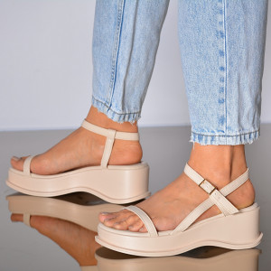 Sandale Cu Platforma Deilyn Bej- Need 4 Shoes