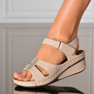 Sandale Cu Platforma Dora Bej- Need 4 Shoes
