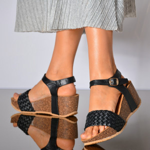 Sandale Cu Platforma Nicasia Negre- Need 4 Shoes