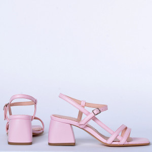 Sandale cu toc Piele Naturala Amna Roz- Need 4 Shoes