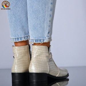 Botine Piele Naturala Amira Bej- Need 4 Shoes