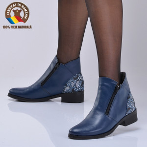 Ghete Dama Piele Naturala Bety 2 Navy - Need 4 Shoes