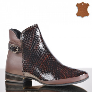 Ghete Dama Piele Naturala Hazal 3 Maro- Need 4 Shoes