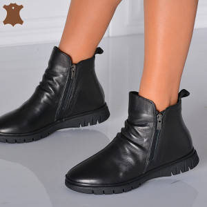 Ghete Dama Piele Naturala Loris 3 Negre- Need 4 Shoes