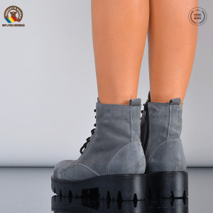 Ghete Dama Piele Naturala Maryn Gri- Need 4 Shoes