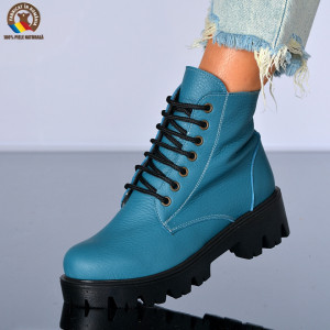 Ghete Dama Piele Naturala Maryn Turcoaz- Need 4 Shoes