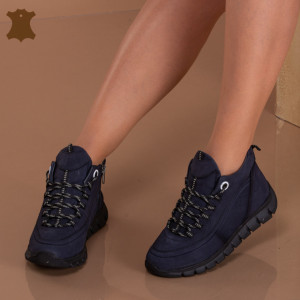 Ghete Dama Piele Naturala Vera Navy - Need 4 Shoes