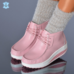 Ghete dama Piele Naturala Zena 2 Roz- Need 4 Shoes