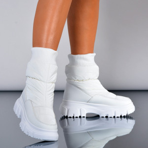 Cizme Dama Imblanite Mavy Albe- Need 4 Shoes