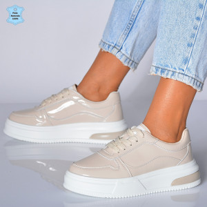 Adidasi Dama Piele Naturala Amelya Bej- Need 4 Shoes
