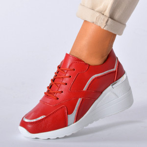 Adidasi Dama Piele Naturala Debby Rosii- Need 4 Shoes