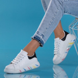 Adidasi dama Alev Alb/Negru - Need 4 Shoes