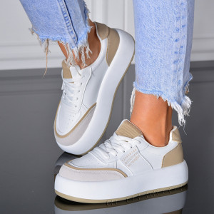 Adidasi Dama Leva Alb/Kaki- Need 4 Shoes
