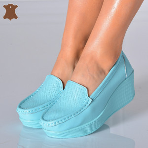 Pantofi Dama Piele Naturala Arien  Turcoaz- Need 4 Shoes