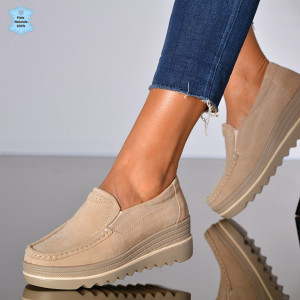 Pantofi Dama Piele Naturala Ibo Bej- Need 4 Shoes