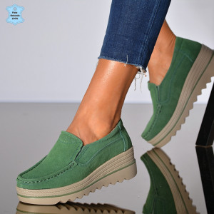 Pantofi Dama Piele Naturala Ibo Verzi- Need 4 Shoes