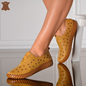 Pantofi Dama Piele Naturala Noemy Mustar- Need 4 Shoes