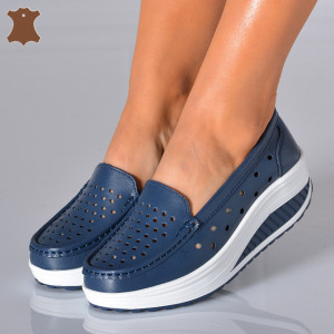 Pantofi Dama Piele Naturala Zena 3 Navy- Need 4 Shoes - Need 4 Shoes