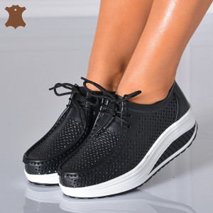 Pantofi Dama Piele Naturala Zena 4 Negri- Need 4 Shoes 