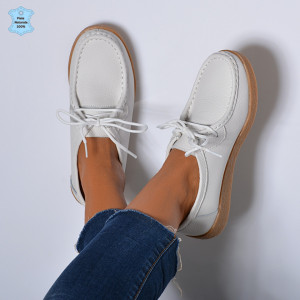 Pantofi Dama Piele Naturala Zora 3 Albi- Need 4 Shoes