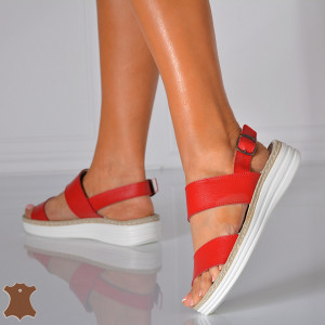 Sandale Dama Piele Naturala Germina Rosii- Need 4 Shoes