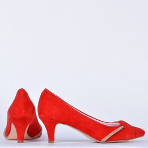 Pantofi Cu Toc Piele Naturala Denise Rosii- Need 4 Shoes