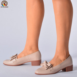 Pantofi Cu Toc Piele Naturala Dina Bej-Need 4 Shoes