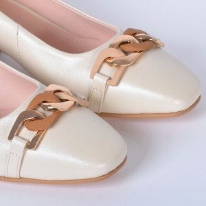 Pantofi Cu Toc Piele Naturala Esmer Bej- Need 4 Shoes