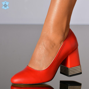 Pantofi Cu Toc Piele Naturala Iasmyn Rosii- Need 4 Shoes