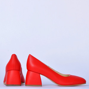 Pantofi Cu Toc Piele Naturala Idris Rosii- Need 4 Shoes