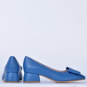 Pantofi Cu Toc Piele Naturala Iness Albastri- Need 4 Shoes