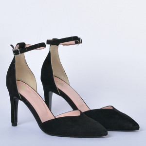 Pantofi Cu Toc Piele Naturala Kayla Negri- Need 4 Shoes