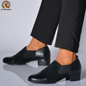 Pantofi Cu Toc Piele Naturala Metin 2 Negri-Need 4 Shoes